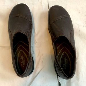 Clarks In Motion Dark Brown Slip on Moccasins